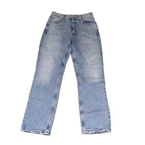 AGOLDE High Rise Straight Leg Jeans Light Wash RILEY women's size 27 button fly